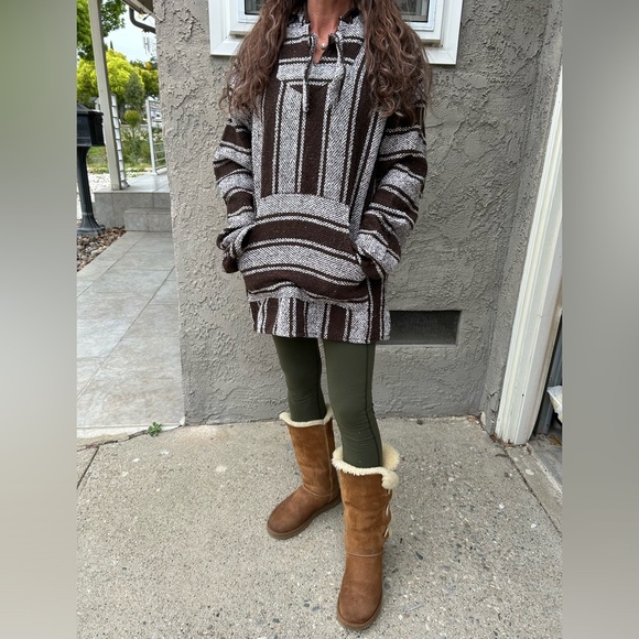 Baja Billy’s Pull Over/Poncho, Size XL, Brown and White - Picture 1 of 4